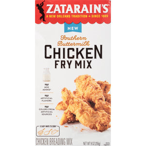 Zatarain'S No Artificial Flavors Southern Buttermilk Chicken Fry Mix, 9 Oz Box
