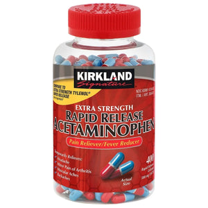 Kirkland Signature Rapid Release Acetaminophen 500 Mg. 400 Gelcaps