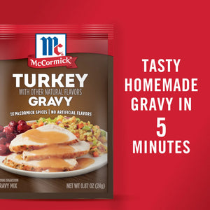 Mccormick No Artificial Flavors Turkey Gravy Seasoning Mix, 0.87 Oz Envelope