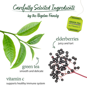 Bigelow Green Tea with Elderberry, plus Vitamin C, Tea Bags, 18 Count