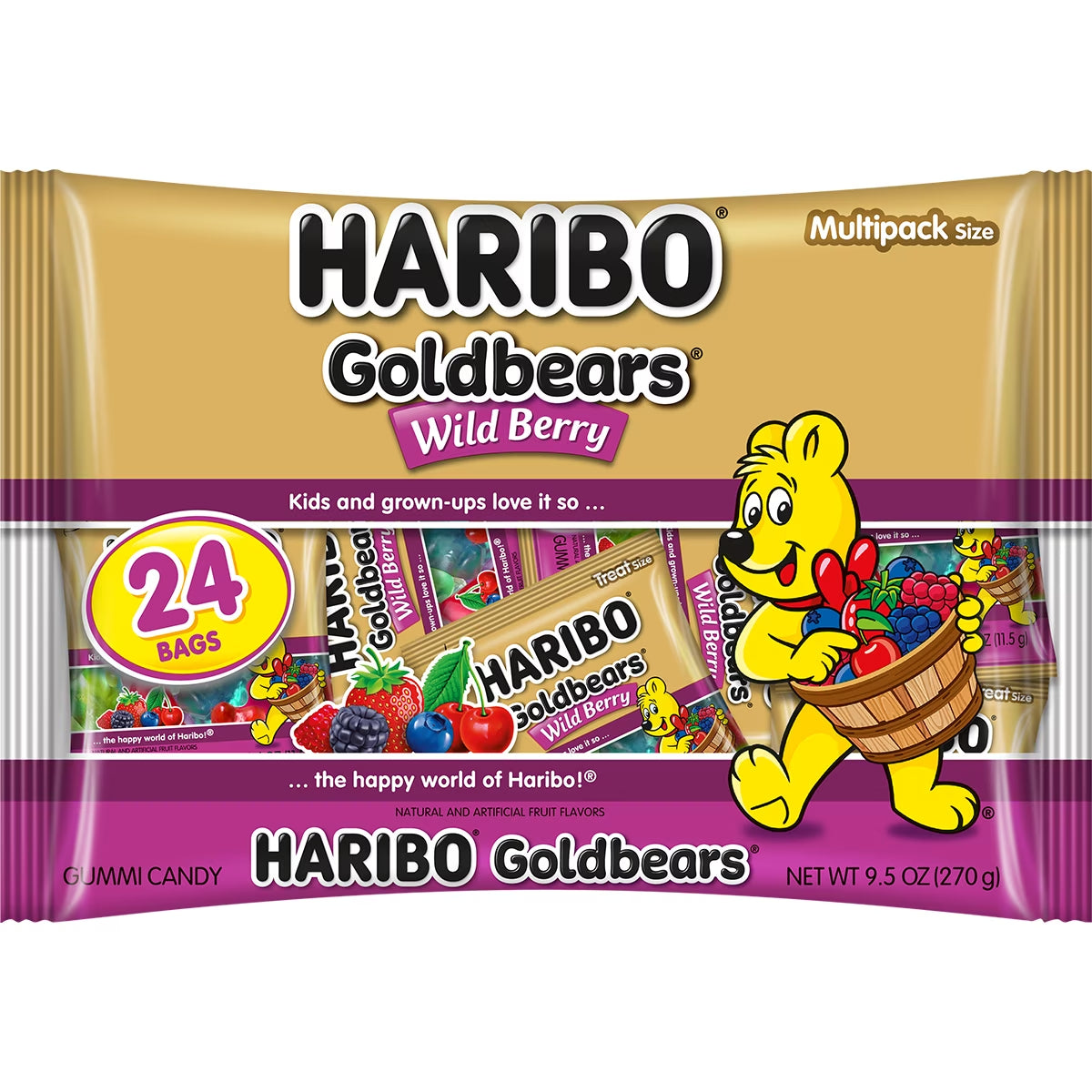 HARIBO Goldbears Halloween Gummies Wildberry Assorted Berry Flavor Gummy Candy, 9.5Oz Bag