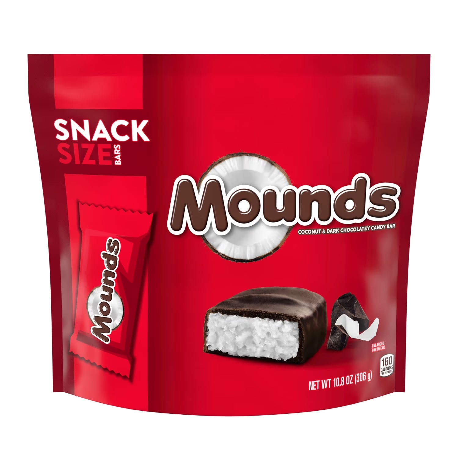 Mounds Coconut and Dark Chocolatey Snack Size Candy, Bag 10.8 Oz