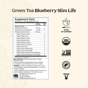 Yogi Tea Green Tea Blueberry Slim Life, Organic Green Tea Bags, 16 Count