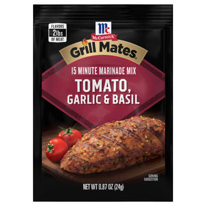 Mccormick Grill Mates Gluten Free Tomato, Garlic & Basil Marinade Mix, 0.87 Oz Envelope