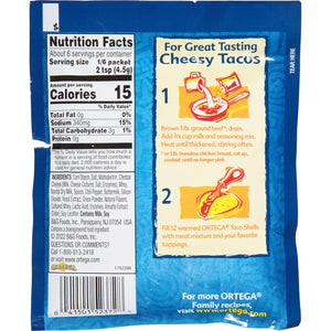 Ortega Seasoning Mix, Cheesy Taco Seasoning, 1 Ounce