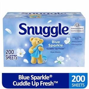 Snuggle Fabric Softener Dryer Sheets, Blue Sparkle, 200 Count