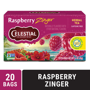 () Celestial Seasonings Raspberry Zinger Caffeine-Free Herbal Tea Bags (20 Count)