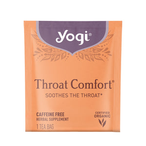 Yogi Tea Throat Comfort, Caffeine-Free Organic Herbal Tea Bags, 16 Count