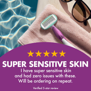 BIC Soleil Sensitive Advanced Women'S Disposable Razors with 5 Blades, 5 Count