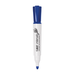 BIC Intensity Low Odor Dry Erase Marker, 12 Pack, Chisel Tip, Blue, Non-Toxic