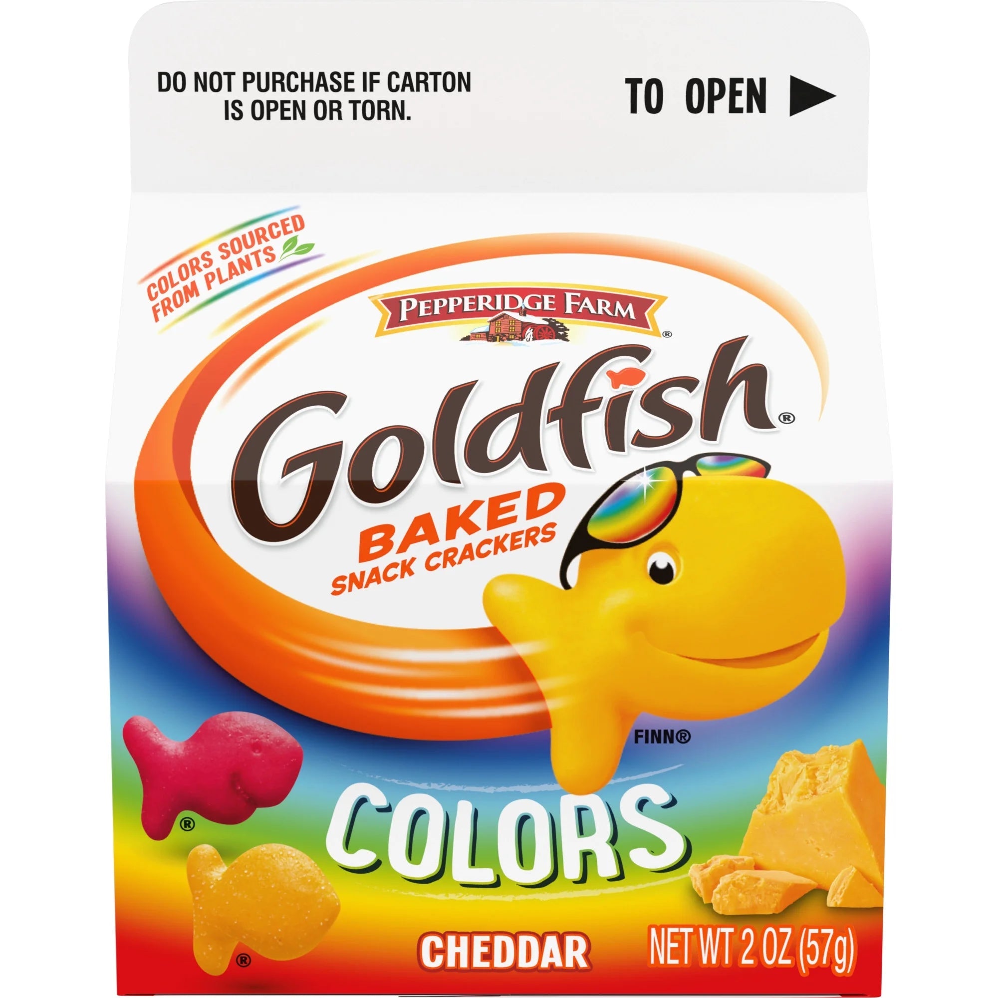 Goldfish Colors Cheddar Cheese Crackers, 2 Oz Carton