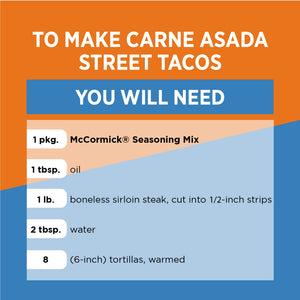 Mccormick Street Taco Carne Asada Seasoning Mix, 0.87 Oz Envelope