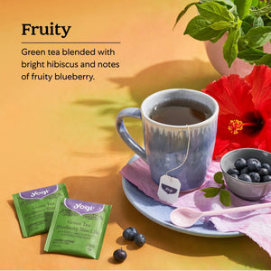 Yogi Tea Green Tea Blueberry Slim Life, Organic Green Tea Bags, 16 Count