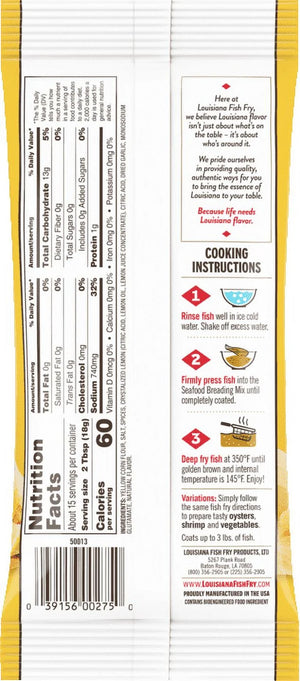 Louisiana Fish Fry Products N. O. Style Fish Fry Breading Mix W/Lemon 10 Oz Bag