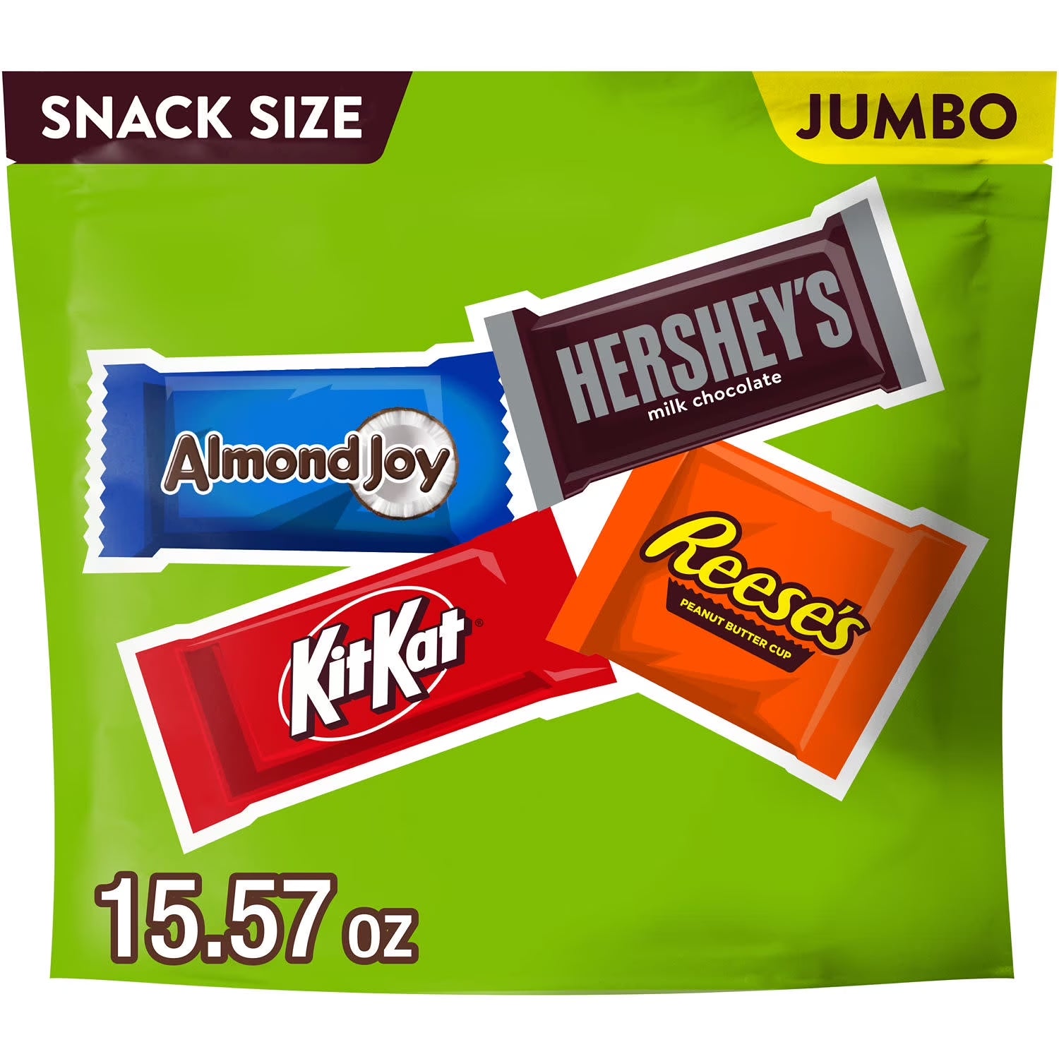 Hershey Assorted Chocolate Flavored Snack Size Candy, Jumbo Pack 15.57 Oz