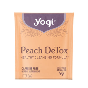 Yogi Tea Peach Detox, Caffeine-Free Organic Herbal Tea Bags, 16 Count