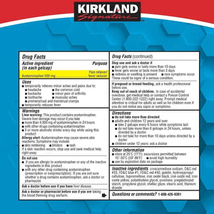 Kirkland Signature Rapid Release Acetaminophen 500 Mg. 400 Gelcaps