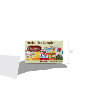 Celestial Seasonings Herbal Tea Sampler, Caffeine-Free Herbal Tea Bags (18 Count)