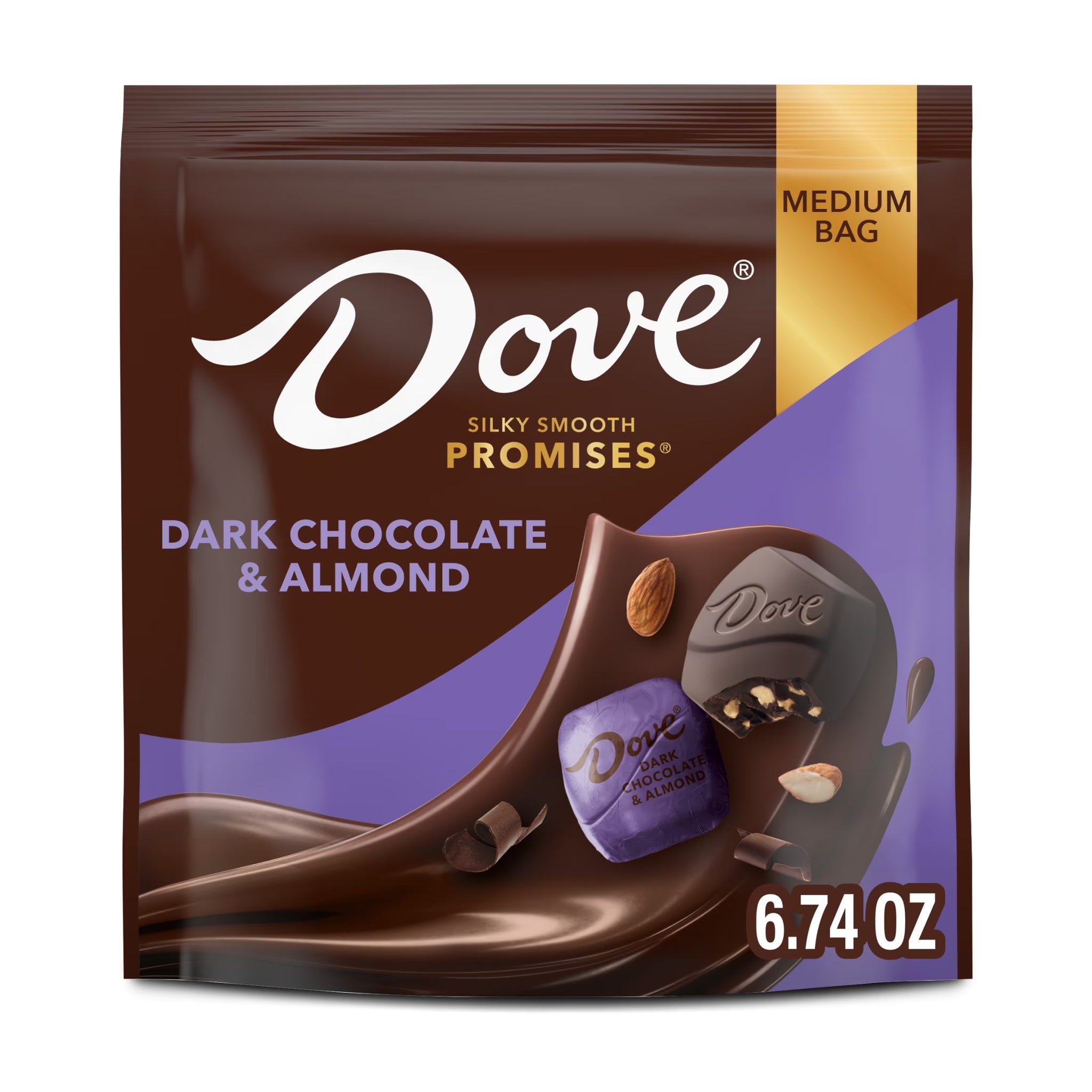 Dove Promises Dark Chocolate & Almond Candy - 6.74 Oz Bag