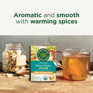 Traditional Medicinal Tea Stress Ease Immune, Organic Tea Bags, 16 Count