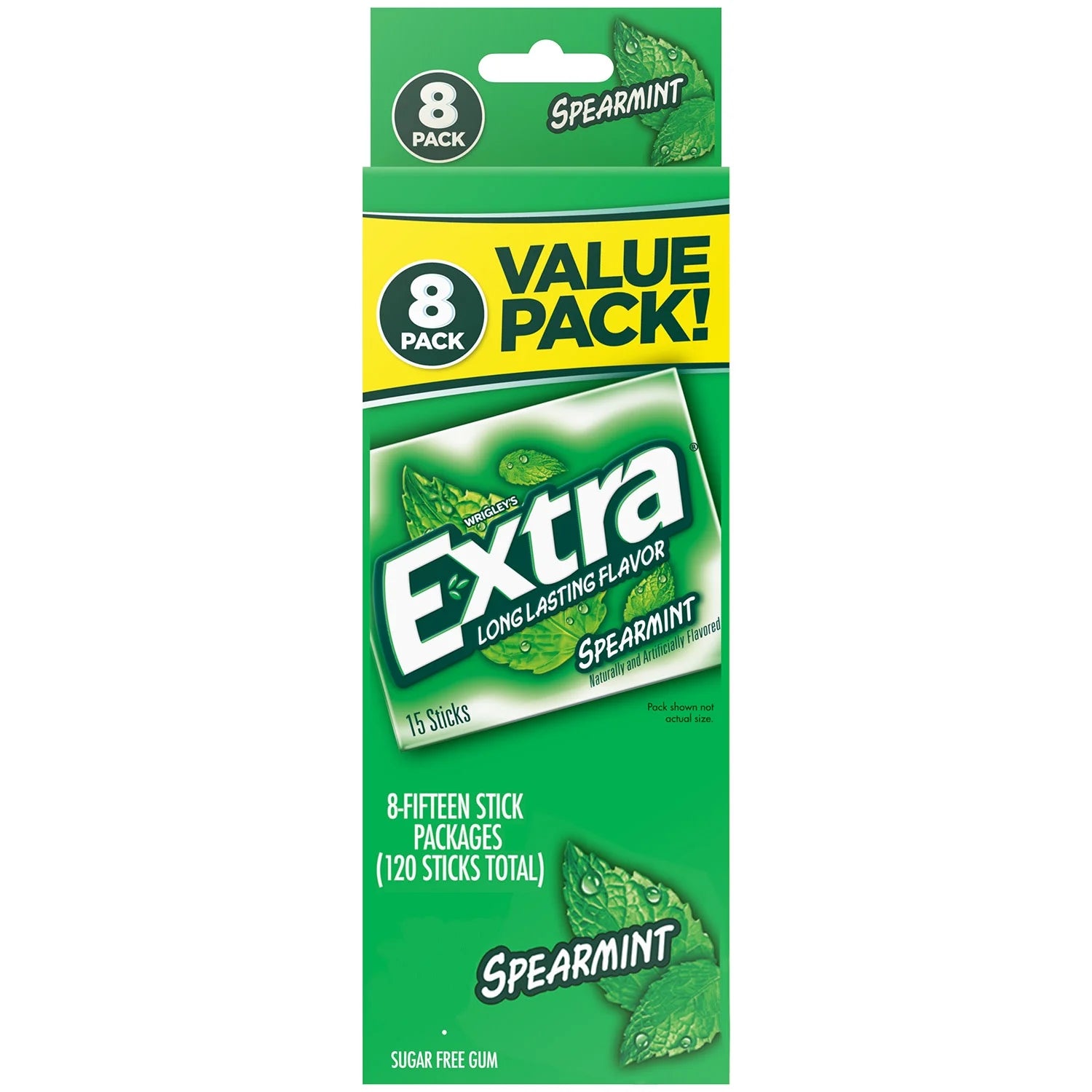 Extra Spearmint Sugar Free Gum Back to School Chewing Gum - 8 Pack