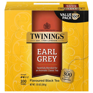Twinings Earl Grey Citrus and Bergamot Black Tea Bags, 100 Count Box