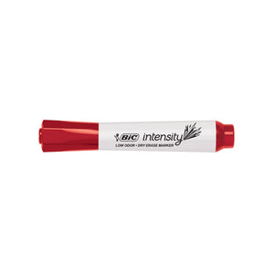 BIC Intensity Low Odor Dry Erase Marker, 12 Pack, Chisel Tip, Red, Non-Toxic