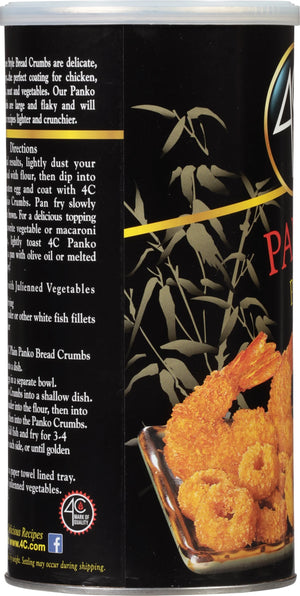 4C® Japanese Style Plain Panko Bread Crumbs 13 Oz. Canister Serving Size: 1/2 Cup (28G) Servings per Container: about 13