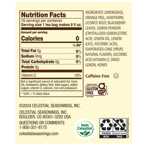 Celestial Seasonings Caffeine-Free Lemon Honey Drop Herbal Tea Bags (16 Count)