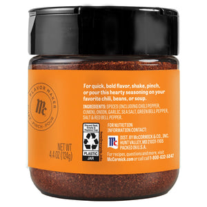 Mccormick Flavor Maker Chili Topping Seasoning, 4.4 Oz Jar