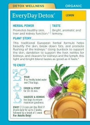 Traditional Medicinals Organic Everyday Detox Lemon Herbal Tea Bags, 16 Ct