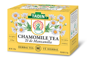 Tadin Chamomile Tea, Herbal Tea, Caffeine-Free Tea, Herbal Tea Bags, 24 Count, Pack of 1