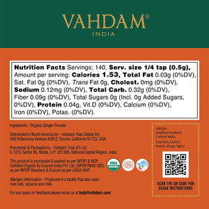 VAHDAM, Organic Ginger Powder (2.47Oz) Non-Gmo, Made from 100% Raw Ginger Root, Direct from Source