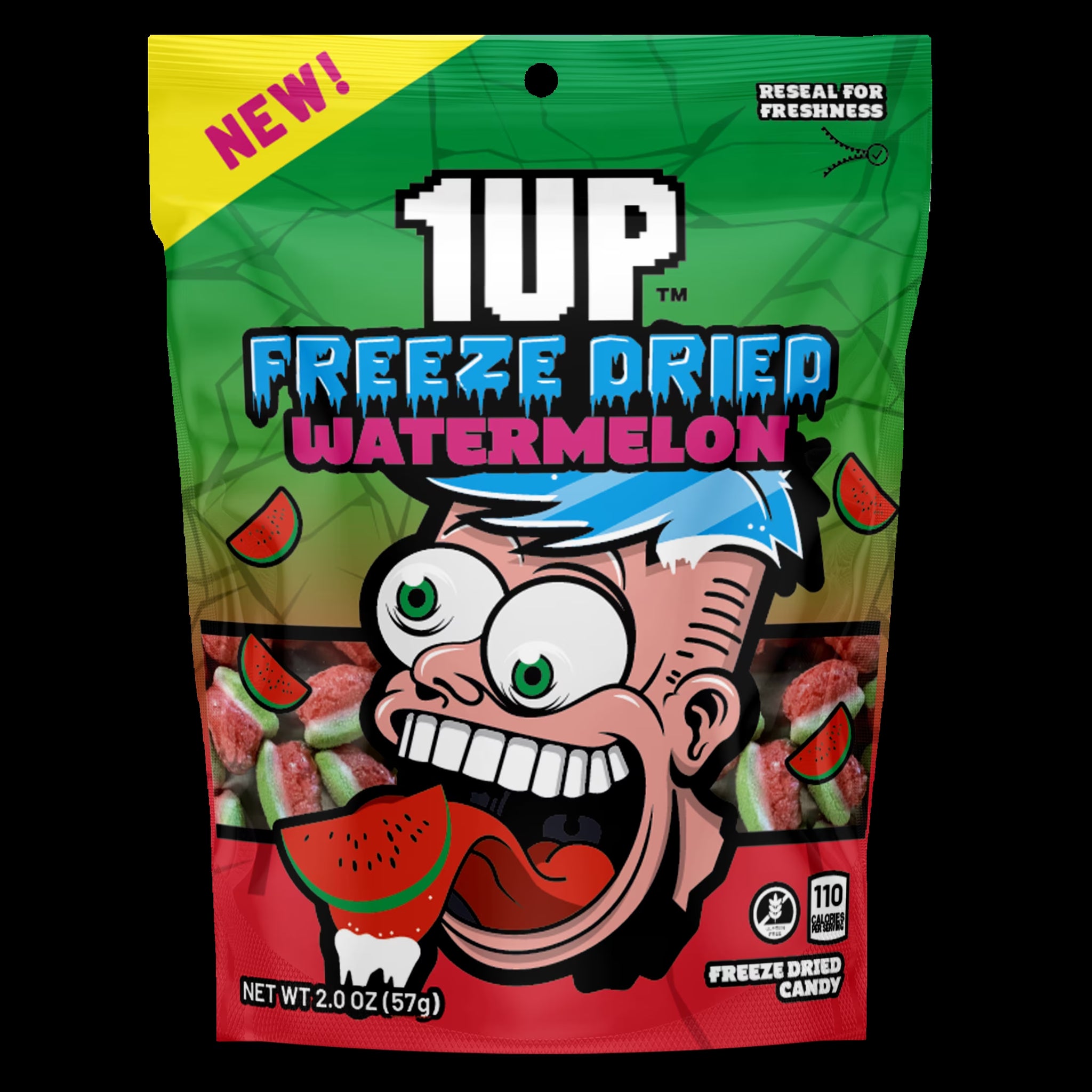 1UP Freeze Dried Watermelon Candy, 2.0 Oz Resealable Bag