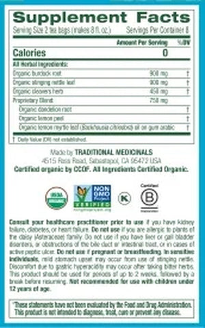 Traditional Medicinals Organic Everyday Detox Lemon Herbal Tea Bags, 16 Ct