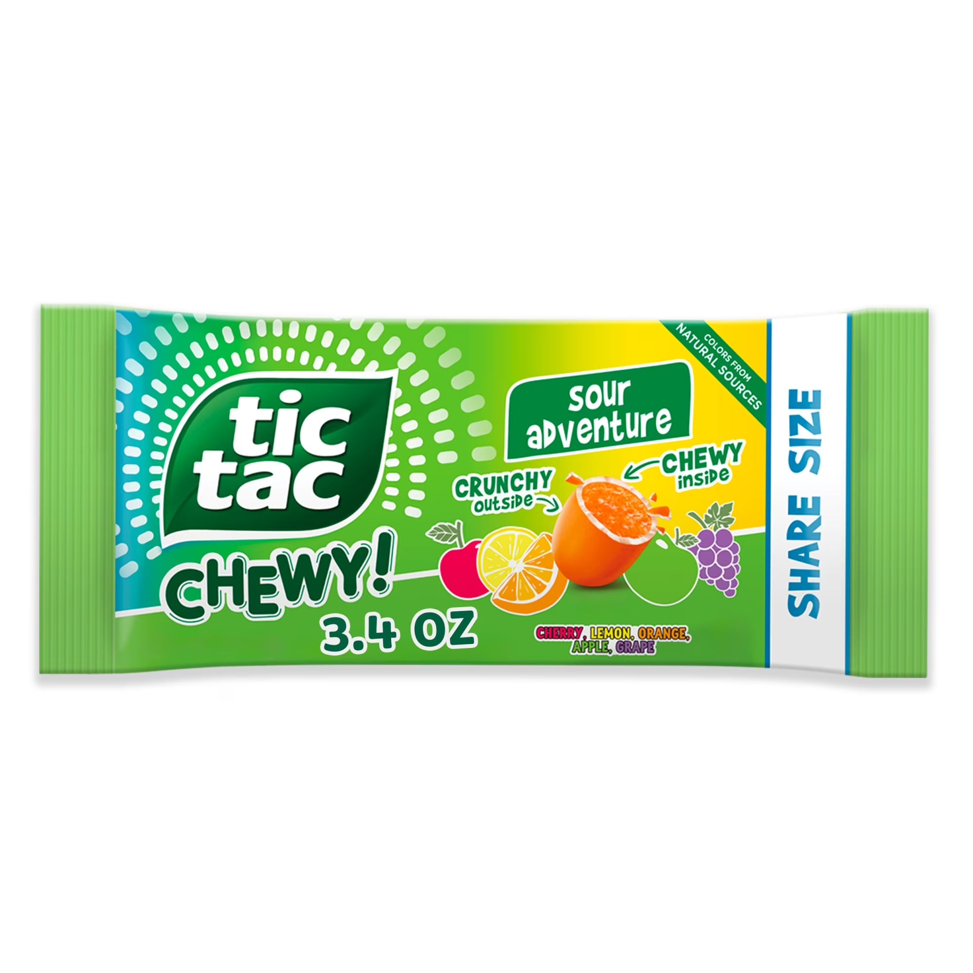 TIC TAC CHEWY! Sour Adventure Candy, Sour Candy, 3.4 Oz (Packaging May Vary)