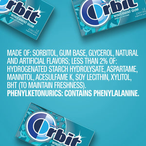 Orbit Wintermint Sugar Free Chewing Gum Travel Essentials - 3 Ct Pack