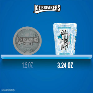 Ice Breakers Ice Cubes Mint Crystal Flavored Sugar Free Chewing Gum, Bottle 3.24 Oz, 40 Pieces