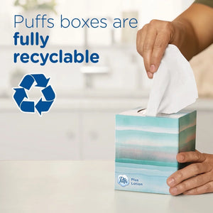Puffs Ultra Soft Facial Tissues, Cube, 56 Facial Tissues per Box, 4 Count