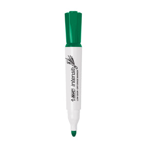 BIC Intensity Low Odor Dry Erase Marker, 12 Pack, Chisel Tip, Green, Non-Toxic