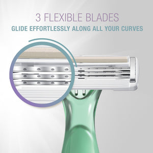 BIC Soleil Escape Women'S Disposable Razors, 3 Blades, Scented Handles, 12 Pack