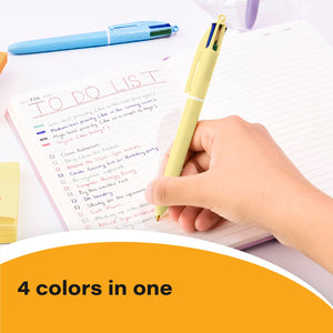 BIC 4 Color Pastel Ballpoint Pens Medium Point (1.0 Mm), Pack of 12