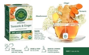 Traditional Medicinals, Organic Turmeric with Meadowsweet & Ginger Herbal Tea Bags, 16 Count