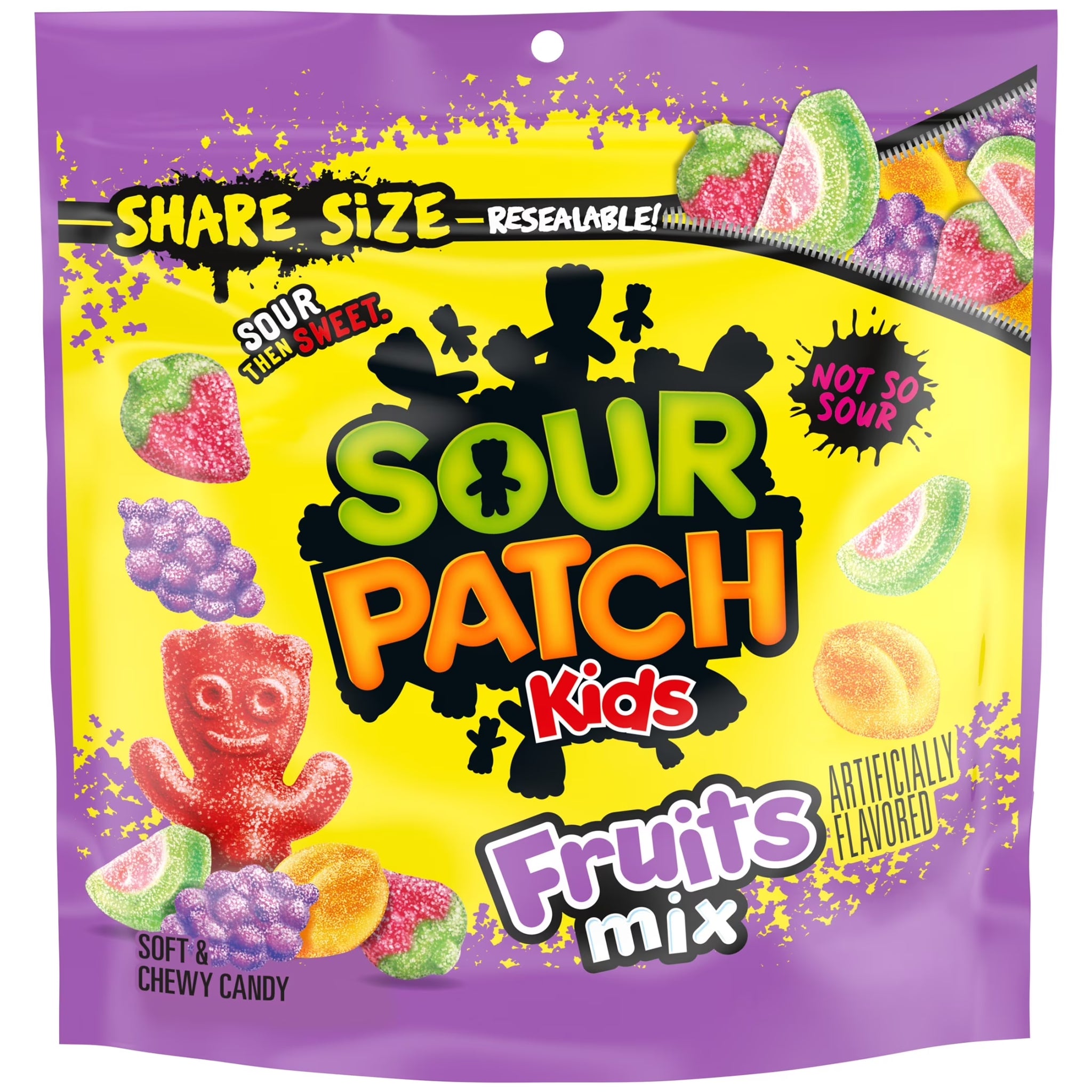 SOUR PATCH KIDS Fruits Mix Soft & Chewy Candy, Share Size, 11.03 Oz