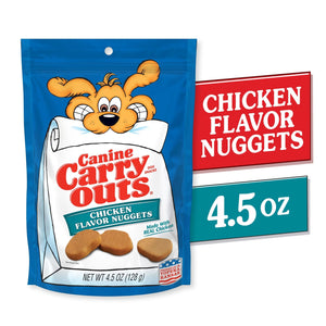 (2 Pack) Canine Carry Outs Chicken Flavor Nuggets Dog Snacks, 4.5 Oz