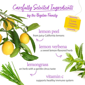 Bigelow I Love Lemon with Vitamin C Herbal Tea, 24 Count, 1.53 Oz