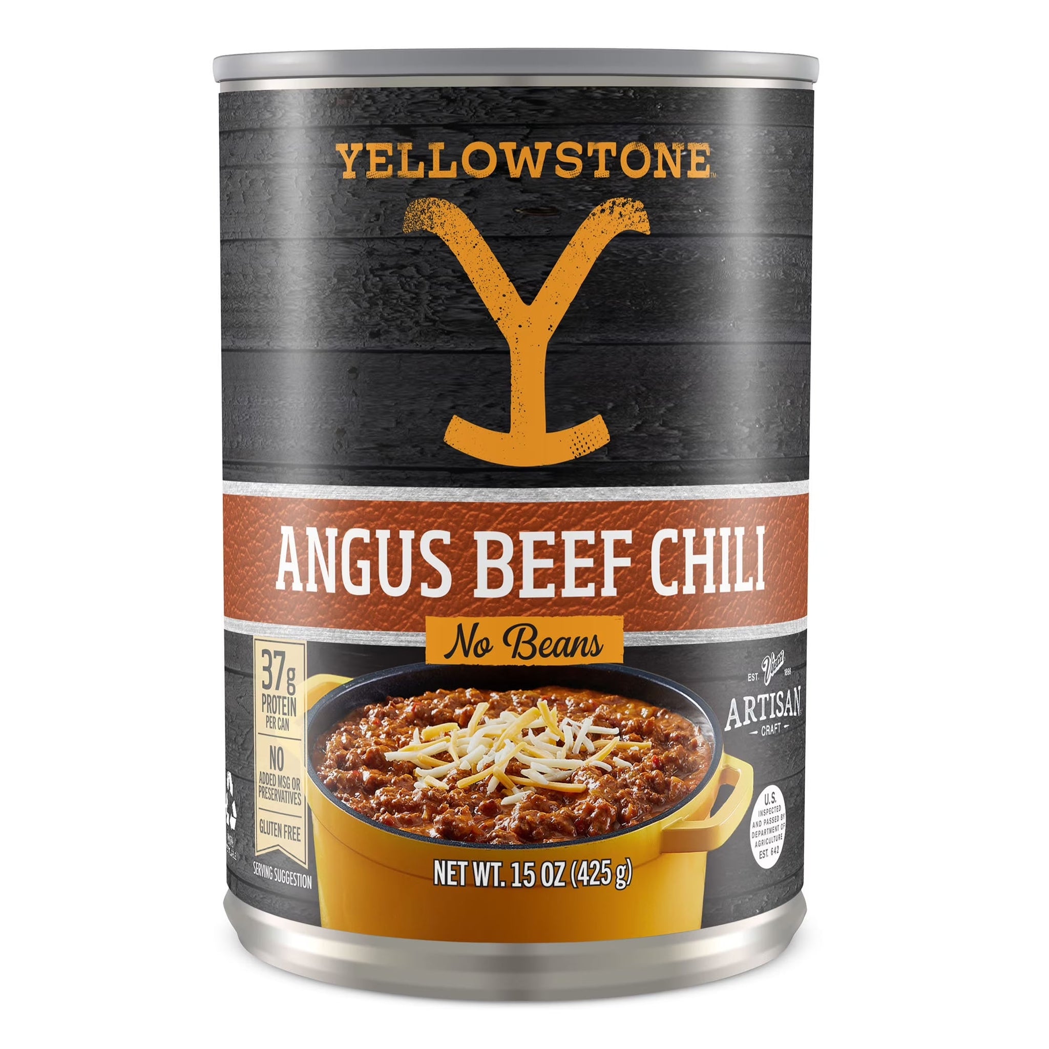 Yellowstone 15 oz Angus Beef No Beans Chili, 15 Oz. Can Savory