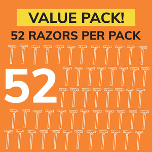 BIC Sensitive Disposable Razors for Men, 1 Blade Razors, 52-Pack