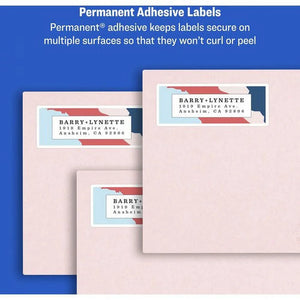 Avery Easy Peel Address Labels - Sure Feed Technology 1" Height X 2.63" Width - Rectangle - Laser, Inkjet - White - Paper - 30 / Sheet - 300 Total Label(S) - 300 / Pack