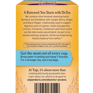 Yogi Tea Detox, Caffeine-Free Organic Herbal Tea Bags, 16 Count
